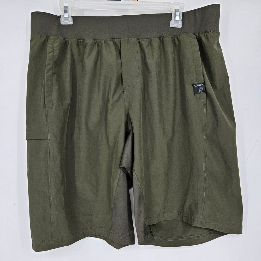 Nine Line Shorts Mens XXL Running Activewear Training Gym Performance Dark Green